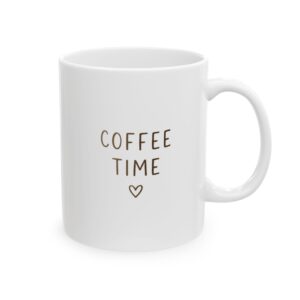 Coffee Cup Mug | Minimal Script Typography, Neutral Ceramic